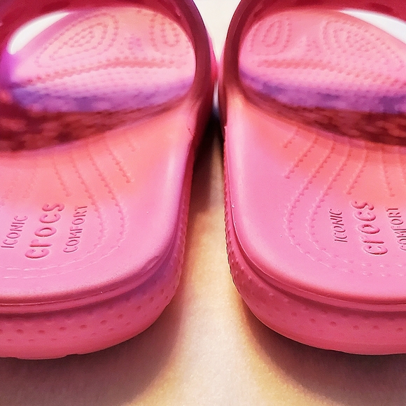 Crocs Pink Slide Children's Girls Size J2 - Picture 8 of 10